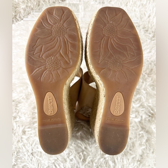 Born Wedge Espadrille Vachetta Leather Light Pink/Tan Women’s Size 9 - Picture 4 of 9